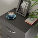 Knightsbridge 3 Drawer Bedsides in Grey Matt/Graphite Matt
