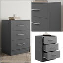 Knightsbridge 3 Drawer Bedsides in Grey Matt/Graphite Matt
