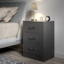 Knightsbridge 3 Drawer Bedsides in Grey Matt/Graphite Matt