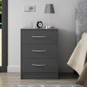 Knightsbridge 3 Drawer Bedsides in Grey Matt/Graphite Matt