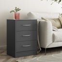Knightsbridge 3 Drawer Bedsides in Grey Matt/Graphite Matt