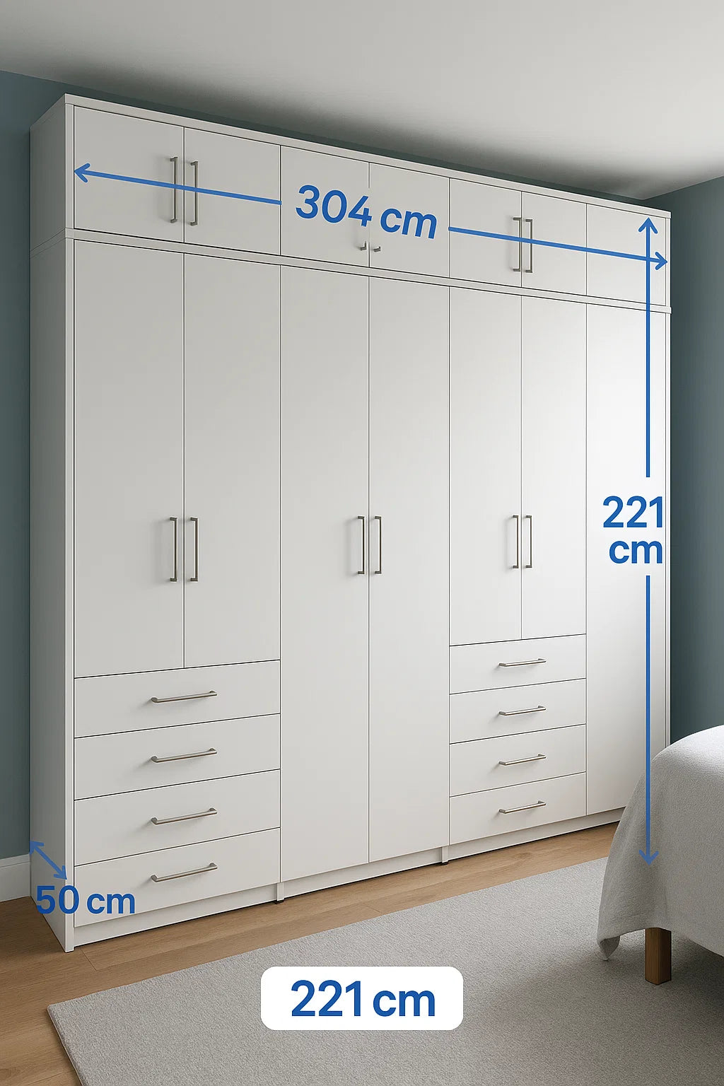 8 door wardrobe